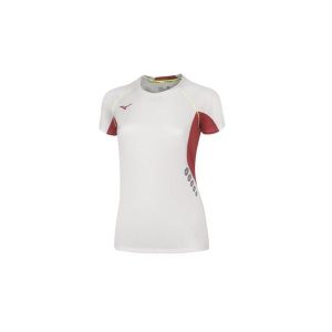 Premium T-shirt damski Mizuno JPN. Białe t-shirty Mizuno, bez wzorów, bez kołnierzyka, bez ramiączek. Za 166,50 zł.