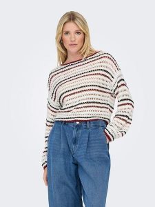 ONLY Sweter ze wzorem rozmiar: XL. Swetry oversize ONLY, xl, bez wzorów, ze splotem, bez ramiączek. Za 79,03 zł.