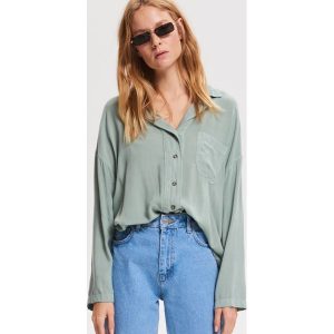 Koszula oversize z wiskozy - Turkusowy. Koszule marki Reserved. Za 89,99 zł.