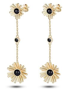 DI GIORGIO Pozłacane kolczyki-wkrętki z onyksami i cyrkoniami rozmiar: onesize. Czarne kolczyki DI GIORGIO, z cyrkonią, pozłacane. Za 282,80 zł.