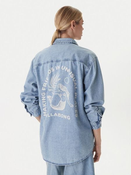 Billabong Koszula jeansowa Down The Coast EBJWT00122 Niebieski Oversize. Niebieskie koszule Billabong, xs, bez wzorów, z bawełny, bez kołnierzyka, bez ramiączek. Za 299,99 zł.