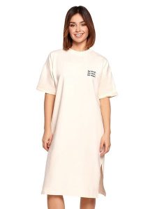 Be Wear Sukienka w kolorze kremowym rozmiar: M. Brązowe sukienki Be Wear, m, bez wzorów, bez kołnierzyka, bez ramiączek, midi. Za 149,31 zł.