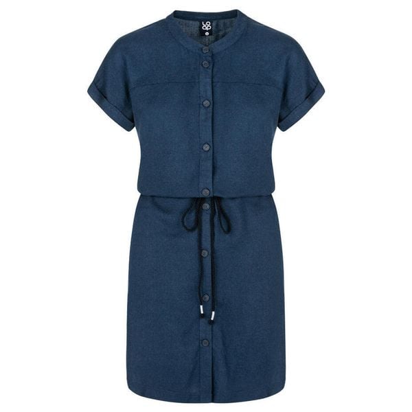 Sukienka damska LOAP Nella niebieska M. Niebieskie sukienki Lolë, m, bez wzorów, klasyczne, bez kołnierzyka, bez ramiączek, sportowe. Za 195,99 zł.