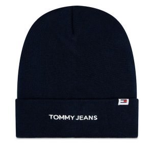 Czapka Tommy Jeans. Niebieskie czapki Tommy Jeans, bez wzorów, z jeansu. Za 99,99 zł.