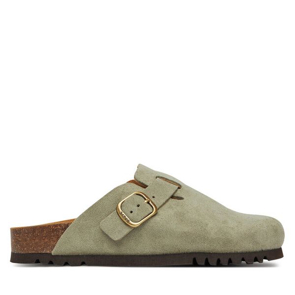 Klapki Scholl. Zielone klapki Scholl, bez wzorów, bez obcasa. Za 421,99 zł.