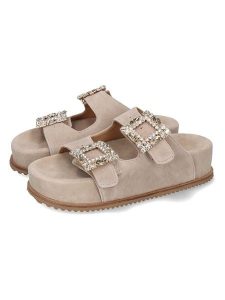 MELVIN & HAMILTON Skórzane klapki "Eve 3" w kolorze beżowym rozmiar: 38. Brązowe klapki Melvin & Hamilton, bez wzorów, ze skóry, z otwartym noskiem, bez obcasa. Za 304,99 zł.