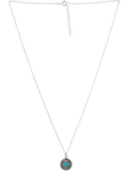 AMAZONIA Srebrny naszyjnik "Kuchnil" z zawieszką - dł. 42 cm rozmiar: onesize. Szare naszyjniki AMAZONIA, z turkusem, srebrne. Za 144,58 zł.