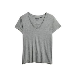 Bluzka T-shirt z haftem dla kobiet Superdry Studios. Szare t-shirty Superdry, bez wzorów, bez kołnierzyka, bez ramiączek. W wyprzedaży za 124,60 zł.