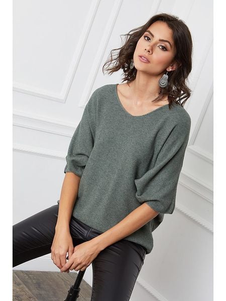 Joséfine Sweter "Dalor" w kolorze khaki rozmiar: M. Brązowe swetry oversize Joséfine, m, bez wzorów, z kaszmiru, bez ramiączek. Za 281,76 zł.