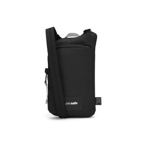 Saszetka Pacsafe Go Tech Crossbody - jet black. Czarne nerki i saszetki Pacsafe, bez wzorów. Za 230,99 zł.