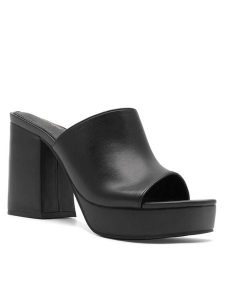 DeeZee Klapki KL-KK5606-1 Czarny. Czarne klapki DeeZee, bez wzorów, ze skóry, bez obcasa. Za 159,99 zł.