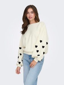 ONLY Bluza w kolorze kremowym rozmiar: S. Brązowe bluzy ONLY, s, bez wzorów, bez kaptura. Za 127,65 zł.
