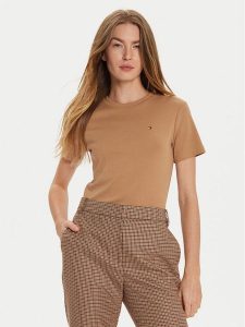 Tommy Hilfiger T-Shirt New Cody WW0WW40587 Beżowy Slim Fit. Brązowe t-shirty TOMMY HILFIGER, l, bez wzorów, z bawełny, bez kołnierzyka, bez ramiączek. Za 219,99 zł.