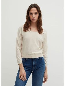 STEFANEL Sweter w kolorze kremowym rozmiar: L. Brązowe swetry oversize Stefanel, l, bez wzorów, z bawełny, bez ramiączek. Za 105,38 zł.