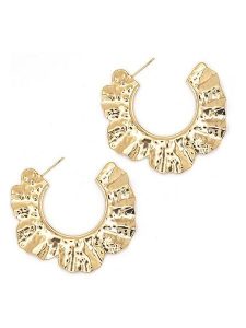 MOODE Kolczyki-półkreole "Oriane" rozmiar: onesize. Żółte kolczyki MOODE, ze stali. Za 43,99 zł.