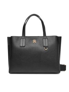 Tommy Hilfiger Torebka Th Distinct Mini Tote AW0AW17459 Czarny. Czarne torebki klasyczne TOMMY HILFIGER, bez wzorów, ze skóry, bez dodatków. Za 519,99 zł.