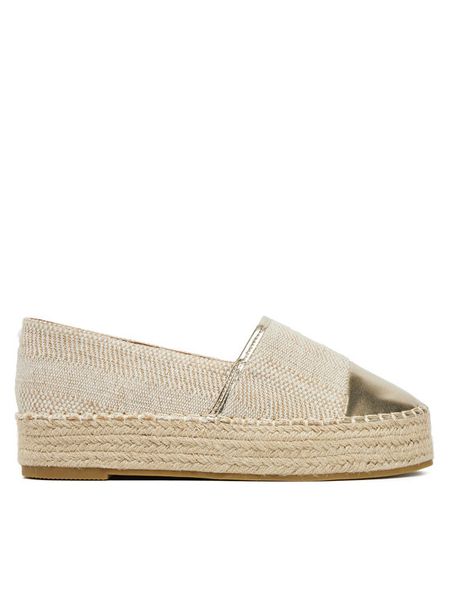 DeeZee Espadryle JSZ701-2 Złoty. Żółte espadryle DeeZee, bez wzorów, z materiału, bez obcasa. Za 119,99 zł.