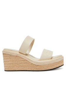 Calvin Klein Espadryle Wedge Sandal 50 - He HW0HW02375 Écru. Espadryle Calvin Klein, bez wzorów, ze skóry, bez obcasa. Za 269,99 zł.