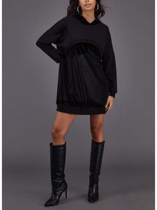 LA Angels Sukienka dresowa w kolorze czarnym rozmiar: M. Czarne sukienki LA Angels, m, bez wzorów, z dresówki, bez kołnierzyka, bez ramiączek, mini. Za 152,99 zł.