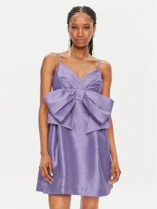 Fracomina Sukienka koktajlowa FQ24SD1005W71101 Fioletowy Regular Fit. Fioletowe kombinezony Fracomina, xs, bez wzorów, z syntetyku, wizytowe, bez kołnierzyka, bez ramiączek. Za 579,99 zł.