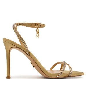 Sandały Steve Madden. Żółte sandały Steve Madden, bez wzorów, bez obcasa, na szpilce, bez zapięcia. Za 519,99 zł.