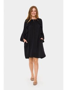 SAINT TROPEZ Sukienka w kolorze czarnym rozmiar: XL. Czarne sukienki Saint Tropez, na co dzień, xl, bez wzorów, bez kołnierzyka, bez ramiączek, midi, proste. Za 130,99 zł.