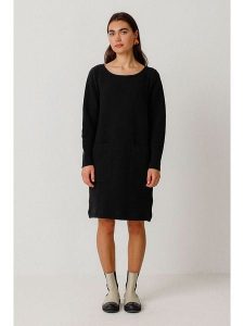 SKFK Sukienka "Iren" w kolorze czarnym rozmiar: 40. Czarne sukienki SKFK, na co dzień, bez wzorów, z bawełny, bez kołnierzyka, bez ramiączek, midi, proste. Za 274,99 zł.