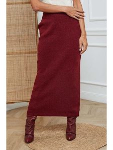 So Cachemire Spódnica dzianinowa "Doristo" w kolorze bordowym rozmiar: XL. Czerwone spódnice So Cachemire, na co dzień, xl, bez wzorów, z dzianiny, maxi. Za 187,07 zł.
