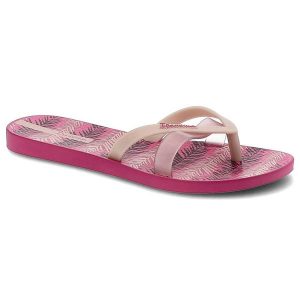 Różowe Japonki Ipanema Wodoodporne Klapki Damskie. Czerwone klapki Ipanema, bez wzorów, bez obcasa. Za 55,00 zł.