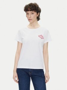 Pepe Jeans T-Shirt Rosey PL506070 Biały Regular Fit. Białe t-shirty Pepe Jeans, m, bez wzorów, z bawełny, bez kołnierzyka, bez ramiączek. Za 99,99 zł.