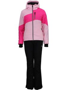 Peak Mountain 2-częściowy zestaw narciarski "Anice" w kolorze różowo-jasnoróżowym rozmiar: S. Różowe kurtki sportowe Peak Mountain, m, bez wzorów, bez kaptura, narciarskie. Za 464,46 zł.