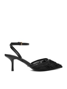 DeeZee Czółenka CEO-CD25-09-3 Czarny. Czarne czółenka DeeZee, bez wzorów, z materiału, bez obcasa, bez zapięcia. Za 159,99 zł.