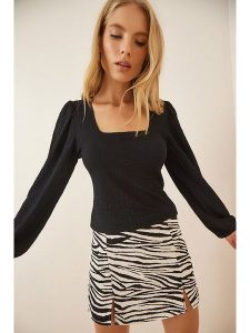 Happiness Istanbul Bluzka w kolorze czarnym rozmiar: 42. Czarne bluzki Happiness Istanbul, bez wzorów, bez kołnierzyka, bez ramiączek. Za 70,41 zł.