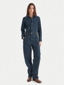 Wrangler Kombinezon Western 112371042 Granatowy Regular Fit. Niebieskie sukienki Wrangler, xl, bez wzorów, z bawełny, bez kołnierzyka, bez ramiączek. Za 599,99 zł.