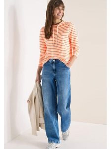 Cecil Bluza w kolorze pomarańczowo-białym rozmiar: M. Pomarańczowe bluzy Cecil, m, bez wzorów, bez kaptura. Za 114,17 zł.