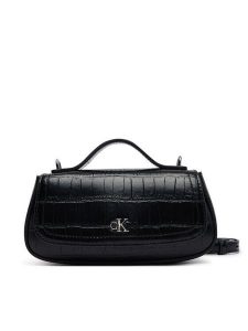 Calvin Klein Torebka Ck Croc Top Handle Bag LV04F3903G Czarny. Czarne torebki klasyczne Calvin Klein, bez wzorów, ze skóry, bez dodatków. Za 449,99 zł.
