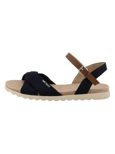 Tom Tailor Sandały w kolorze czarnym rozmiar: 39. Czarne sandały Tom Tailor, bez wzorów, z otwartym noskiem, bez obcasa, bez zapięcia. Za 130,99 zł.