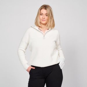 Sweter do golfa damski Inesis MW500. Niebieskie golfy INESIS, bez wzorów, z bawełny. Za 169,99 zł.