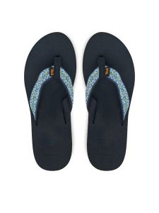 Teva Japonki Mush II 4198 Niebieski. Niebieskie klapki Teva, bez wzorów, z materiału, bez obcasa. Za 159,99 zł.