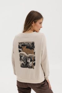 LEKKA BLUZA LENA "LAMPART" PIASKOWA S - Flawless. Bluzy Flawless, s, bez wzorów, z bawełny, bez kaptura. Za 272,00 zł.