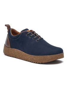 Comfortfusse Skórzane sneakersy w kolorze granatowym rozmiar: 38. Niebieskie trampki Comfortfüße, bez wzorów, z nubiku, bez zapięcia. Za 196,70 zł.