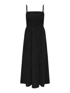 ONLY Sukienka "Nova" w kolorze czarnym rozmiar: XL. Czarne sukienki ONLY, xl, bez wzorów, z wiskozy, bez kołnierzyka, bez ramiączek, maxi. Za 122,96 zł.