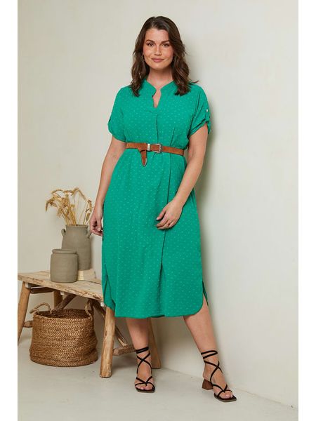 Curvy Lady Sukienka w kolorze zielonym rozmiar: 48/50. Zielone sukienki Curvy Lady, bez wzorów, klasyczne, bez kołnierzyka, bez ramiączek, midi. Za 83,22 zł.