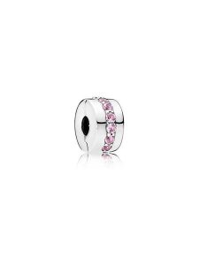 Pandora Srebrny charms z cyrkoniami rozmiar: onesize. Różowe zawieszki Pandora, z cyrkonią, srebrne. Za 152,45 zł.