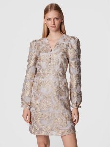 Bruuns Bazaar Sukienka koktajlowa Alba Mia BBW3097 Szary Regular Fit. Szare kombinezony Bruuns Bazaar, bez wzorów, z syntetyku, wizytowe, bez kołnierzyka, bez ramiączek. Za 459,99 zł.