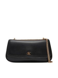 Calvin Klein Torebka Ck Convertible Chain Small Bag LV04F3172G Czarny. Czarne torebki wieczorowe Calvin Klein, bez wzorów, ze skóry, bez dodatków. Za 369,99 zł.
