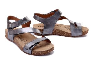 JOSEF SEIBEL 78519 38 700 Tonga 25 anthrazit, sandały damskie. Szare sandały Josef Seibel, bez wzorów, ze skóry, bez obcasa, bez zapięcia. Za 287,92 zł.