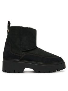 Tommy Hilfiger Śniegowce Real Shearling Pullon FW0FW08997 Czarny. Czarne buty zimowe TOMMY HILFIGER, ze skóry, bez obcasa, bez zapięcia. Za 899,99 zł.