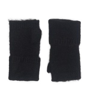 Rękawiczki Damskie Jenny Fairy. Czarne rękawiczki Jenny Fairy, bez wzorów, z dzianiny. Za 49,99 zł.