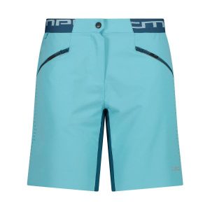 Szorty damskie z wewnętrzną dzianinową bielizną CMP Free. Niebieskie szorty CMP, bez wzorów, z dzianiny. Za 371,50 zł.